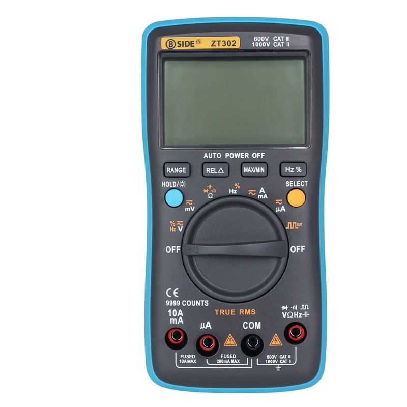 BSIDE ZT302 Digital Multimeter 9999 Counts True RMS Multifunction AC/DC Voltage Temperature Capacitance Tester