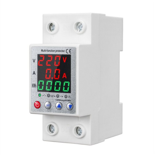 Digital Three-Display Intelligent Circuit Breaker with 63A Rating Auto-Reclosing Switch Multi-Protection and Adjustable Voltage Settings for Industrial Use