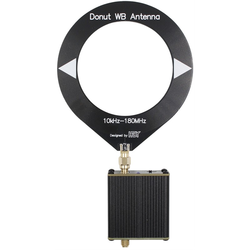 Donut Broadband Antenna with 10kHz-180MHz Frequency Range No Complex Tuning Required Universal Application Scanner-Friendly Comes with Low Impedance Converter Suitable for All Radios SDR Walkie-Talkies