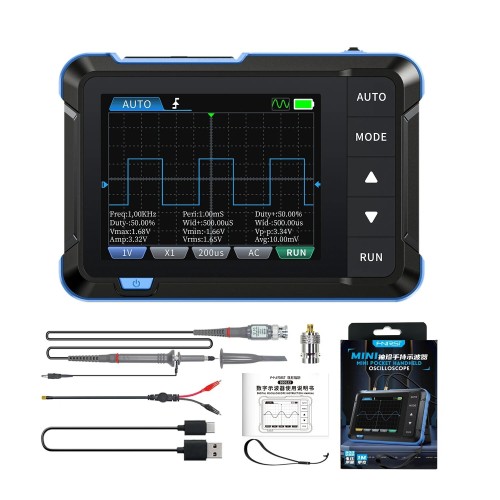 FNIRSI DSO153 Oscilloscope Signal Generator Oscope Meter 1M Bandwidth 5MS/s Sampling Rate Oscillometer Multiple Waveforms