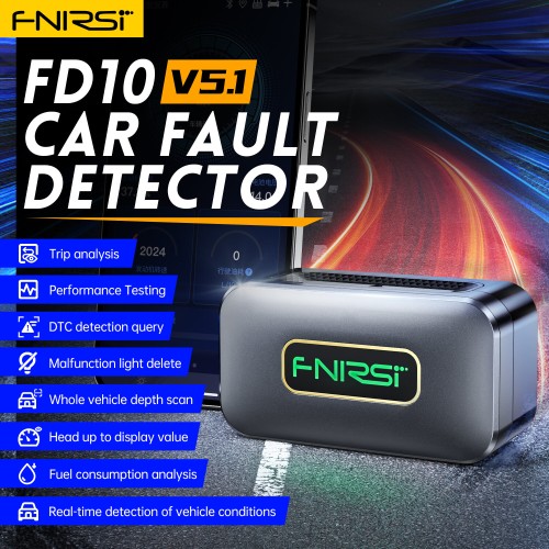 FNIRSI FD10 Car OBD2 Scanner Code Reader Clear Error OBD Diagnostic Tool IOS Android BluetoothV5.1 Check Engine Light Car Repair