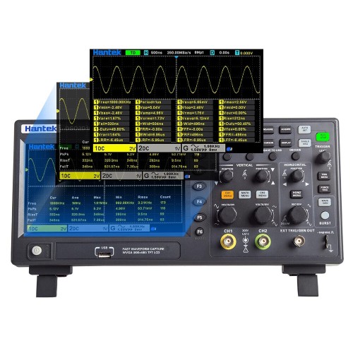 Hantek DSO2D10 Digital Oscilloscope 2CH+1CH Digital Storage 1GS/s Sampling Rate 100MHz Bandwidth Dual Channel Economical Oscilloscope with Signal Source(AWG)