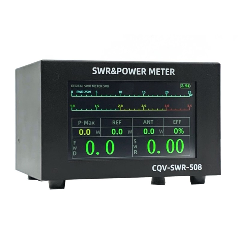 High Power 200W Digital SWR Meter with 1.8-54Mhz Frequency 4.3" IPS Color Display Auto Shut-off and Fine-Tuning Capabilities Portable and Compact Design for Efficient Performance