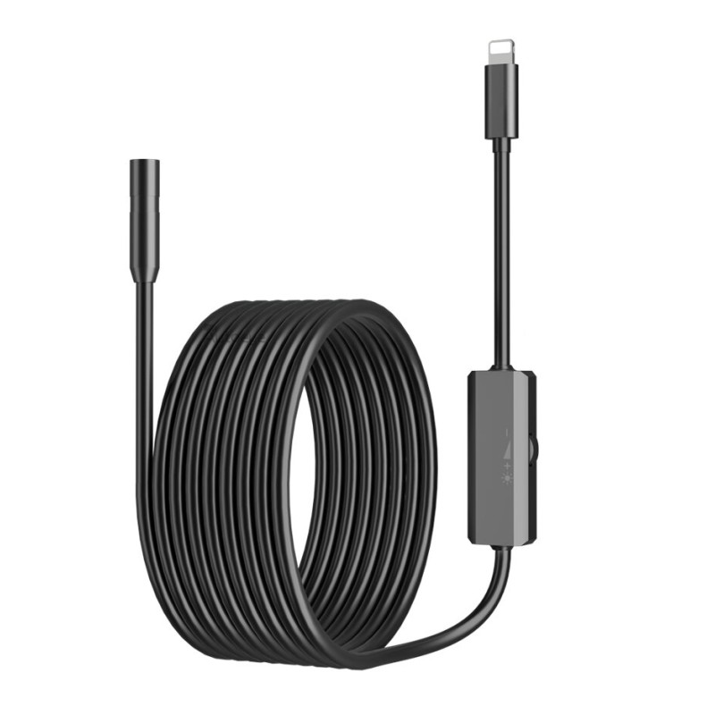 【IOS Soft Line】Endoscope Camera For iPhone APPLE 8MM Cars Endoscopic Flexible Line IP68 Waterproof 8 LEDs Borescope Inspection For iPhone For iOS