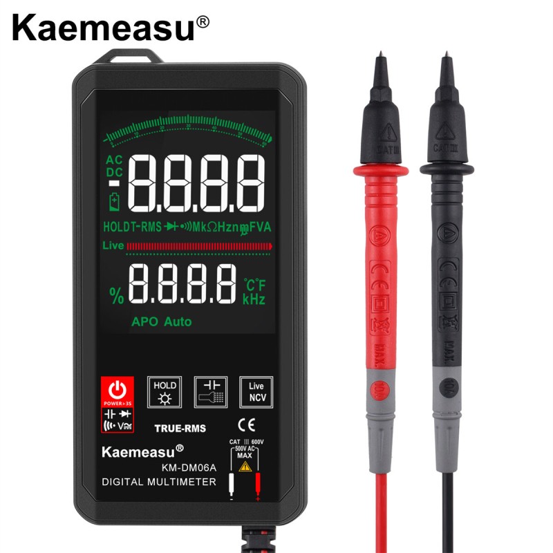 Kaemeasu KM-DM06A 6000 Counts Smart Mini Touch Digital Multimeter with Color Screen True RMS Measurement Auto Recognition Ideal for Electronic Repair