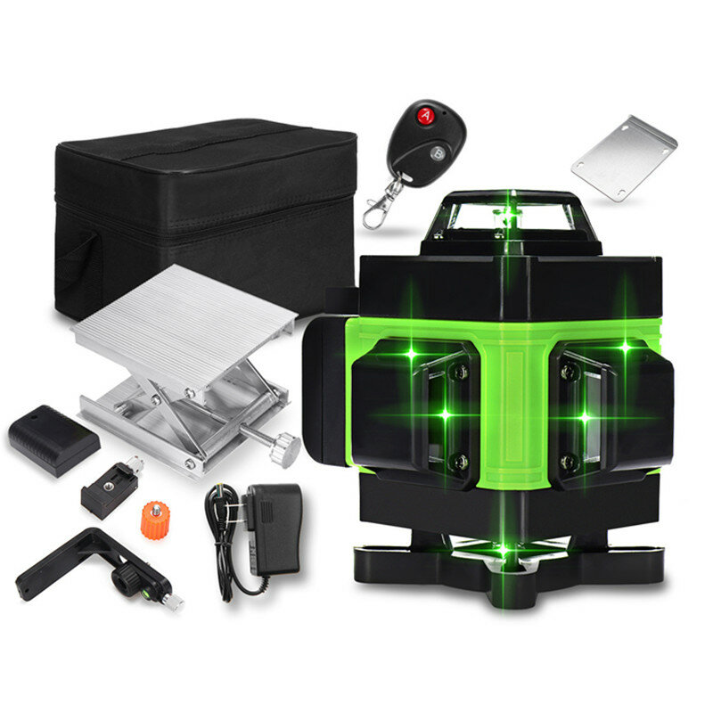 LED Display 4D 360° 16 Line Green Light Laser Level Cross Self Leveling Measure Tool