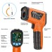 MESTEK Advanced Infrared Thermometer IRO2C Wide Temperature Range (-50°C to 800°C) Adjustable Emissivity 12-Point Laser Inverted Color Screen HD Backlight Accurate Measurements Ideal for Industrial HVAC and Home Use