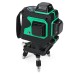 MUSTOOL 3D Green Auto Laser Level 12 Lines 360° Horizontal & Vertical Cross Build Tool Measuring Tools with 2 Batteries