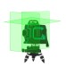 MUSTOOL 3D Green Auto Laser Level 12 Lines 360° Horizontal & Vertical Cross Build Tool Measuring Tools with 2 Batteries