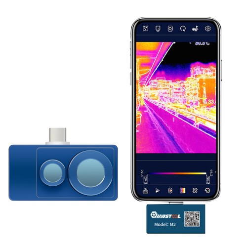 MUSTOOL M2 256*192Pixel Visible Light Dual-angle Infrared Thermal Imager IR 640*480 Visible Light Pixel -15°C~600°C Measuring Range Multiple Color Palettes Compact and Waterproof for Accurate Temperature Measurement