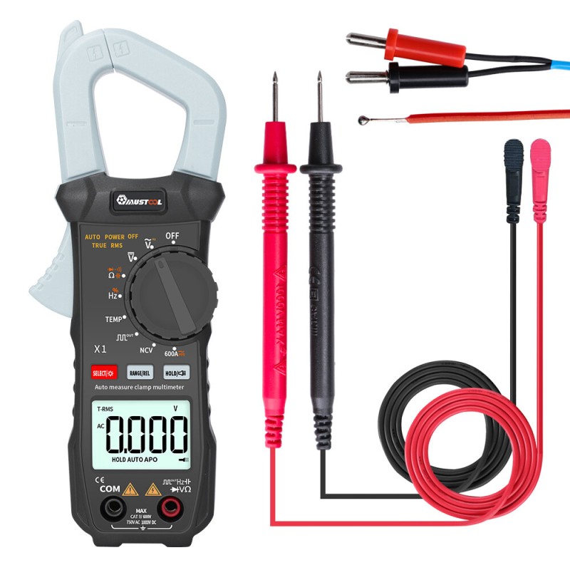 MUSTOOL X1 Pocket 6000 Counts True RMS Clamp Meter AC/DC Voltage&Current Digital Multimeter Automatic Digital Meter With Square Wave Output Ω/V/A/Diode/Frequency/Continuity Test