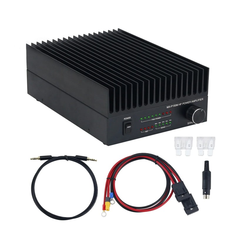 MX-P150M Shortwave Power Amplifier High Power Output of 100-130W SWR Protection Manual Band Selection Easy Wire Control for Transceiver Perfect for IC-705 FT-818ND