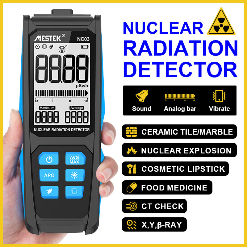 Mestek Nuclear Wastewater Geiger Counter Nuclear Radiation test Dosimeter X γ β ray Radioactivity Tester Marble Radioactive Tester