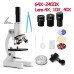 Monocular Digital Optical Microscope 64X-2400X with Adjustable Zoom Phone Holder Design Fill Light Complete Experimental Equipment for Science Education Biology Experiment