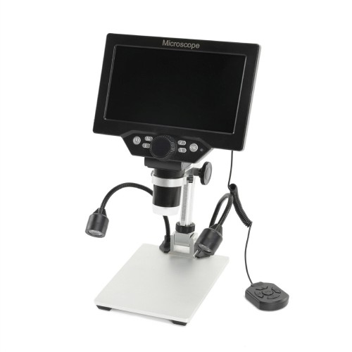 Multilingual High-Definition B1200 Digital Microscope with 12MP Camera 1200X Magnification Adjustable Stand LED Lights Plug-in or Battery Powered for Precision Viewing and Recording