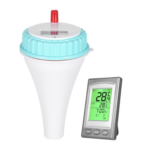 Solar-Powered Wireless Floating Pool Thermometer High Precision Sensor Long-Range Connectivity Easy Use Ideal for Pools Spas Hot Tubs Aquariums