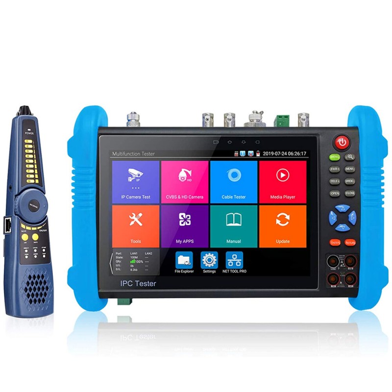 WANGLU IPC-9800MOVTADHS Plus+ Full Features CCTV Camera Tester 7-inch IPS Touch Screen Monitor CCTV Tester with HD-TVI HD-CVI AHD SDI IP Camera Support DMM OPM VFL TDR Features POE 4K H.265 HDMI WANGLU IPC-9800MOVTADHS Plus+ Full Features CCTV Camera Tester 7-inch IPS Touch Screen Monitor CCTV Tester with HD-TVI HD-CVI AHD SDI IP Camera Support DMM OPM VFL TDR Features POE 4K H.265 HDMI