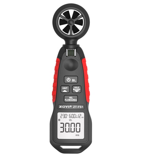 ZOYI ZT-FS1 High Precision Anemometer Wind Speed, Temperature and Humidity Measurement 0.4 - 30.00m/s with Clear LCD Display Perfect for Weather Observation and Scientific Research
