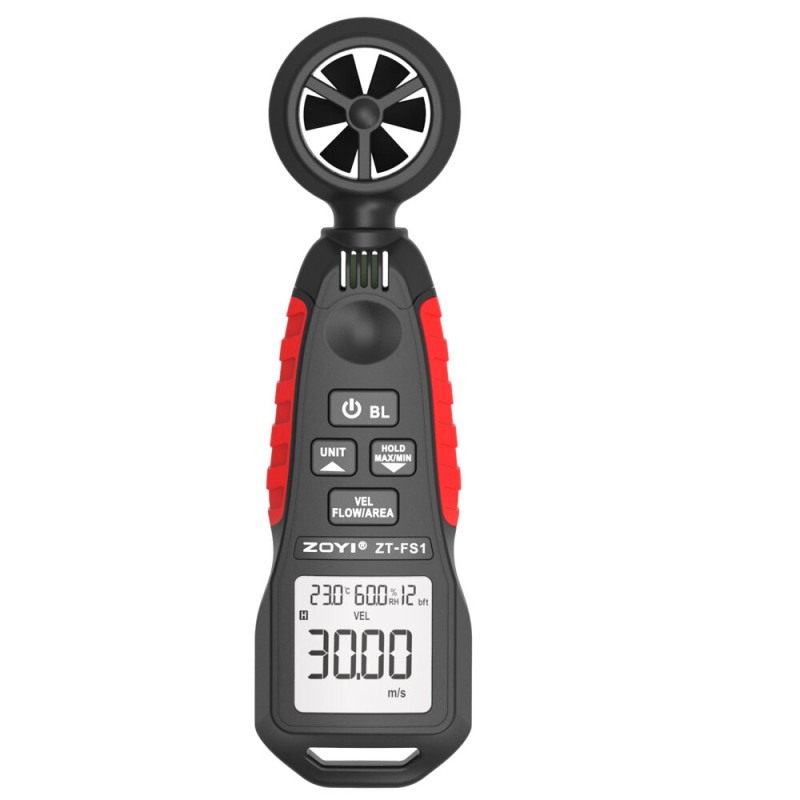 ZOYI ZT-FS1 High Precision Anemometer Wind Speed, Temperature and Humidity Measurement 0.4 - 30.00m/s with Clear LCD Display Perfect for Weather Observation and Scientific Research