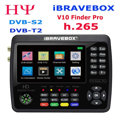 iBRAVEBOX V10 Finder Pro H.265 DVB-S2/T2 Advanced Finder with High-Performance Flash Memory and LNB/Tuner Input