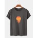 100% Cotton Design Sunset Print Round Neck Short Sleeve Loose T-Shirts