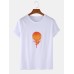 100% Cotton Design Sunset Print Round Neck Short Sleeve Loose T-Shirts