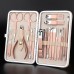 18-Piece Manicure Pedicure Set Pedicure Fingernails Toenails Clipper Kit Nail Scissors Nail Care Set Stainless Steel With Leather Case, Rose Gold