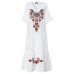 Bohemian Floral Print V-neck Flare Half Sleeve Beach Maxi Dress