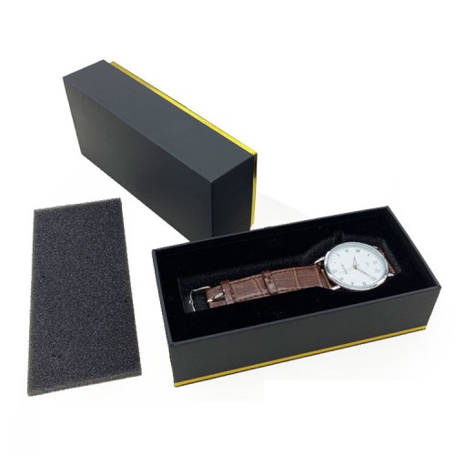 Business 16*7.3*4.3cm Black Necklace Watch Box Storage Gift Box with Sponge