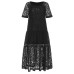 Cold Shoulder Lace Croceht Long Maxi Hollow Out Dress For Women