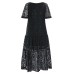 Cold Shoulder Lace Croceht Long Maxi Hollow Out Dress For Women