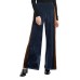 Gold Velvet Color Splicing Wide Leg Pants