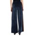 Gold Velvet Color Splicing Wide Leg Pants