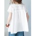 Leisure Lace Patchwork Short Sleeve Blouse