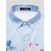 Men Birds & Flower Buttons Short Sleeve Lapel Casual Breathable Shirts