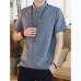 Men Casual Short Sleeve Stand Collar Chinese Style Button Shirts Kung Fu Tops Tee