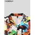 Men Contrast Graffiti Colorblock Soft Breathable Graceful Leisure Shirts