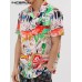 Men Contrast Graffiti Colorblock Soft Breathable Graceful Leisure Shirts