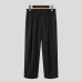 Men Expandable Waist Solid Color Casual Loose Fit Wide-leg Pants