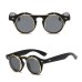 Men Fashion Vintage Round Punk Flip Up Sunglasses Classic Double Layer Clamshell Design SunGlasses