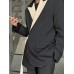 Men Irregular Patchwork Belted Casual Long Sleeve Blazer