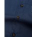 Men Solid Color Denim Front Button Cuff Hem Stand Collar Casual Shirts