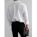 Men Solid Color Stand Collar Long Sleeve Shirt