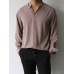 Men Solid Color Stand Collar Long Sleeve Shirt