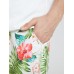 Mens All Over Pineapple Floral Print Holiday Drawstring Short