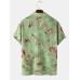 Mens Allover Marine Life Print Revere Collar Short Sleeve Shirts