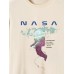 Mens Astronaut Letter Print Crew Neck Pullover Sweatshirts