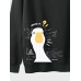 Mens Cartoon Duck Letter Print Loose Contrast Hoodies