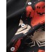 Mens Cartoon Ghost Print Patchwork Halloween Short Sleeve Shirts