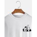 Mens Cartoon Panda Japanese Print Crew Neck Pullover Sweatshirts